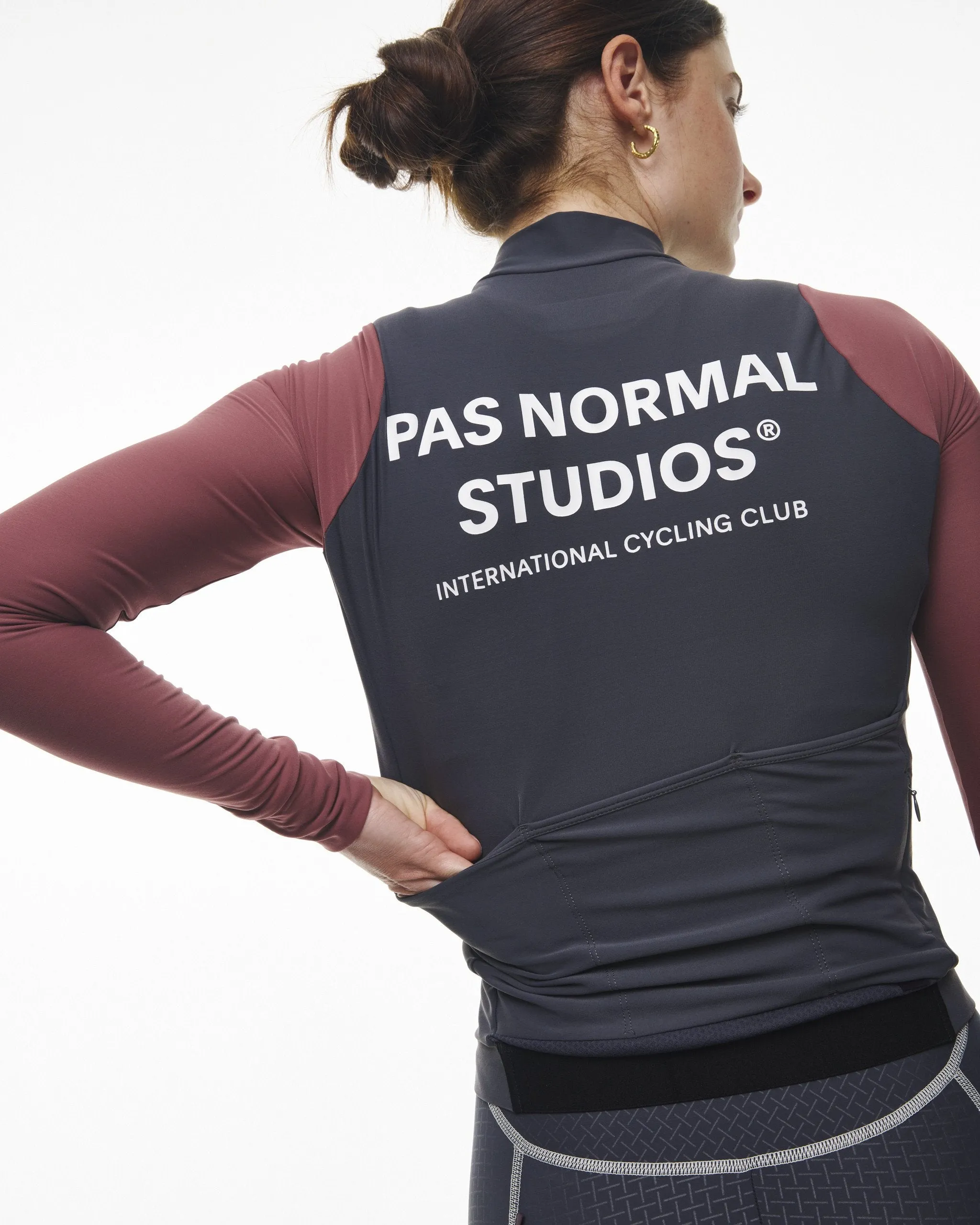 Pas Normal Studios - Women's Long Sleeve Jersey - Dark Navy/Dusty Mauve