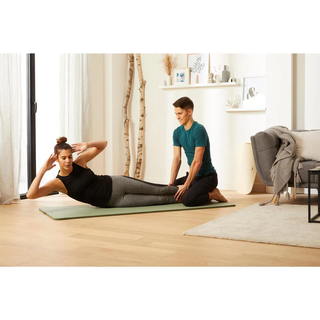Pilates 15 mm Floor Mat Comfort M - Beige