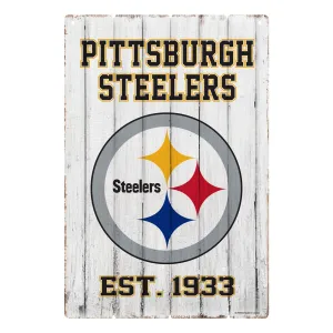 Pittsburgh Steelers 24x16 Established Faux  Wood Sign