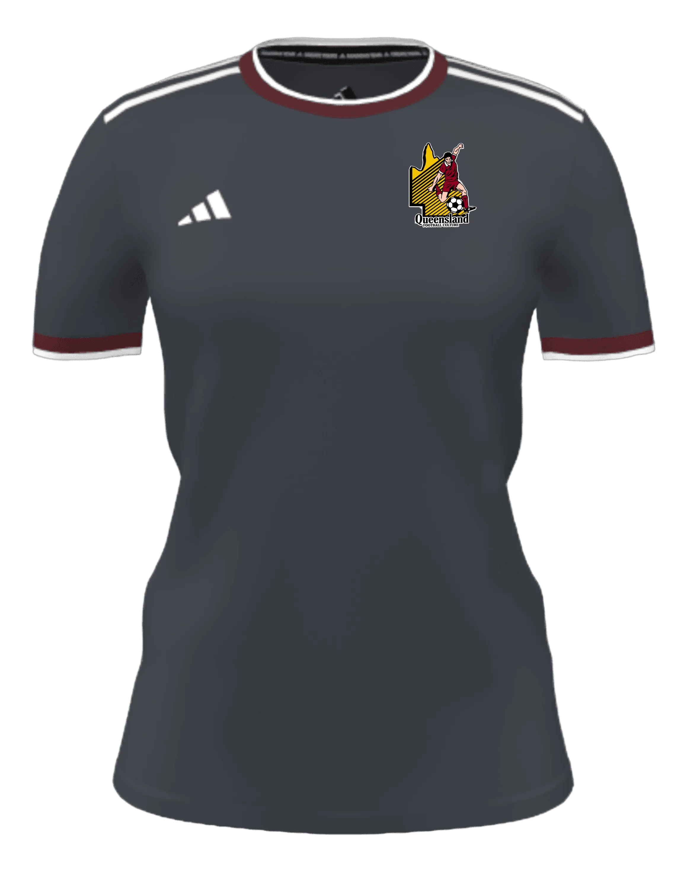 QUEENSLAND FOOTBALL CULTURE Adidas Mi Competition Women's Jersey (GK6319-QFC-GREY-2404)