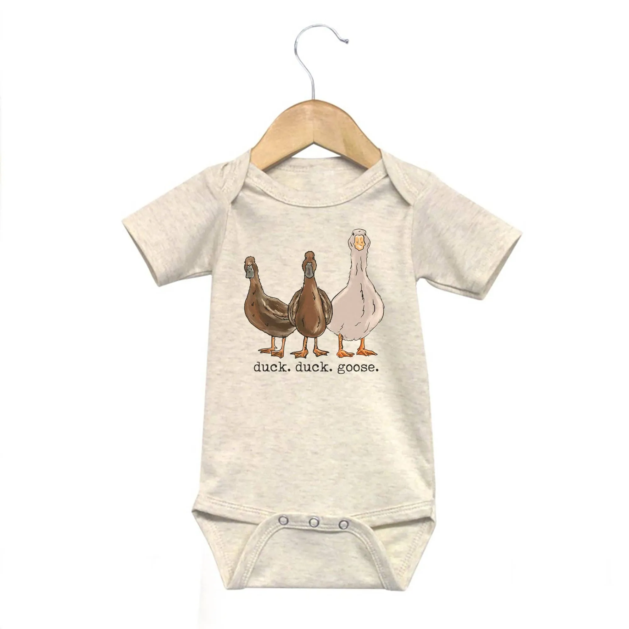 "duck. duck. goose" Beige Onesie