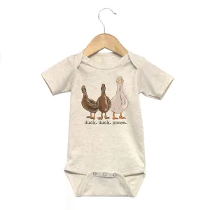 "duck. duck. goose" Beige Onesie