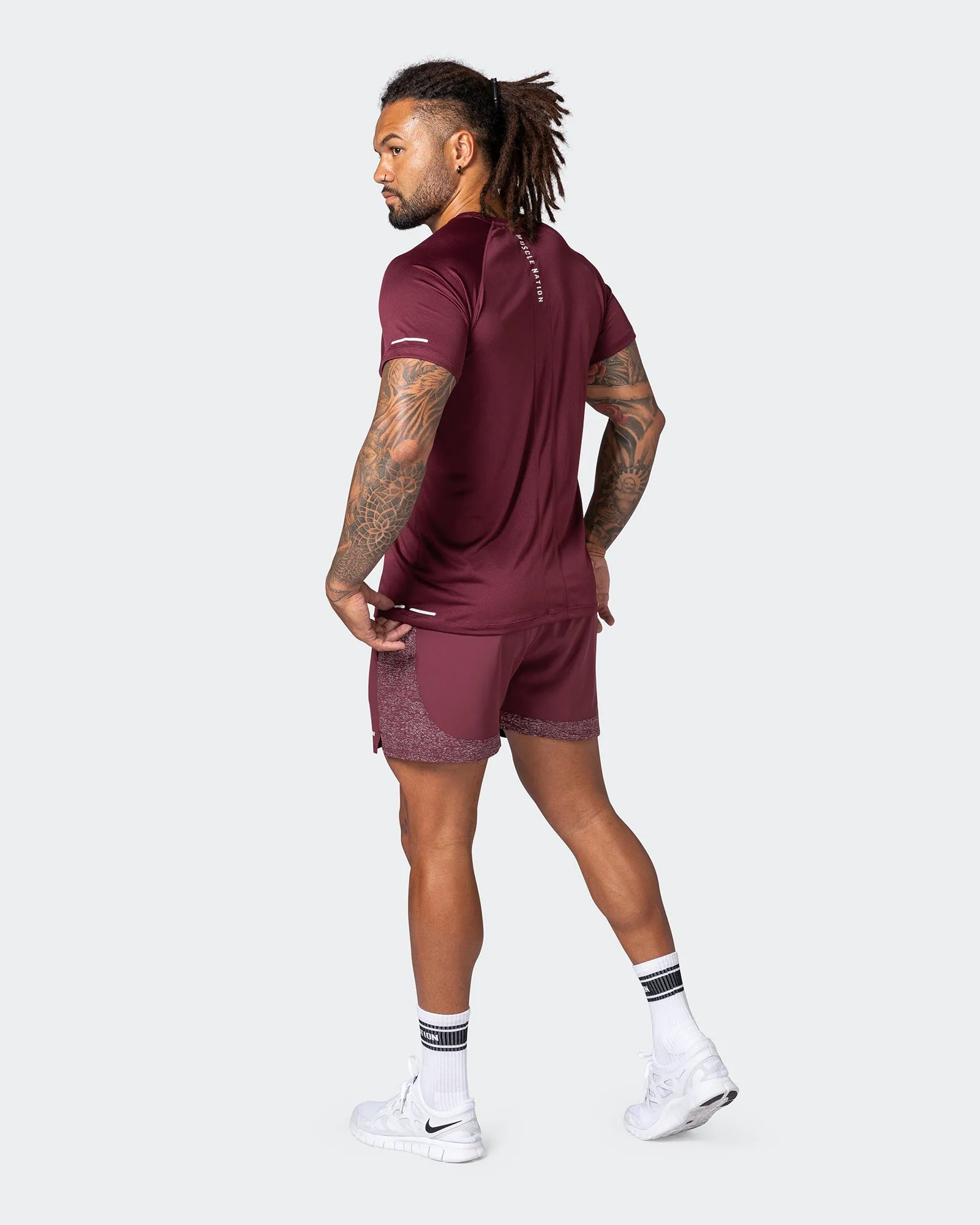 Reflective Training Shorts - Wine