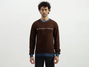 Regular Fit Round Neck Contrast Rib Branded Sweatshirt