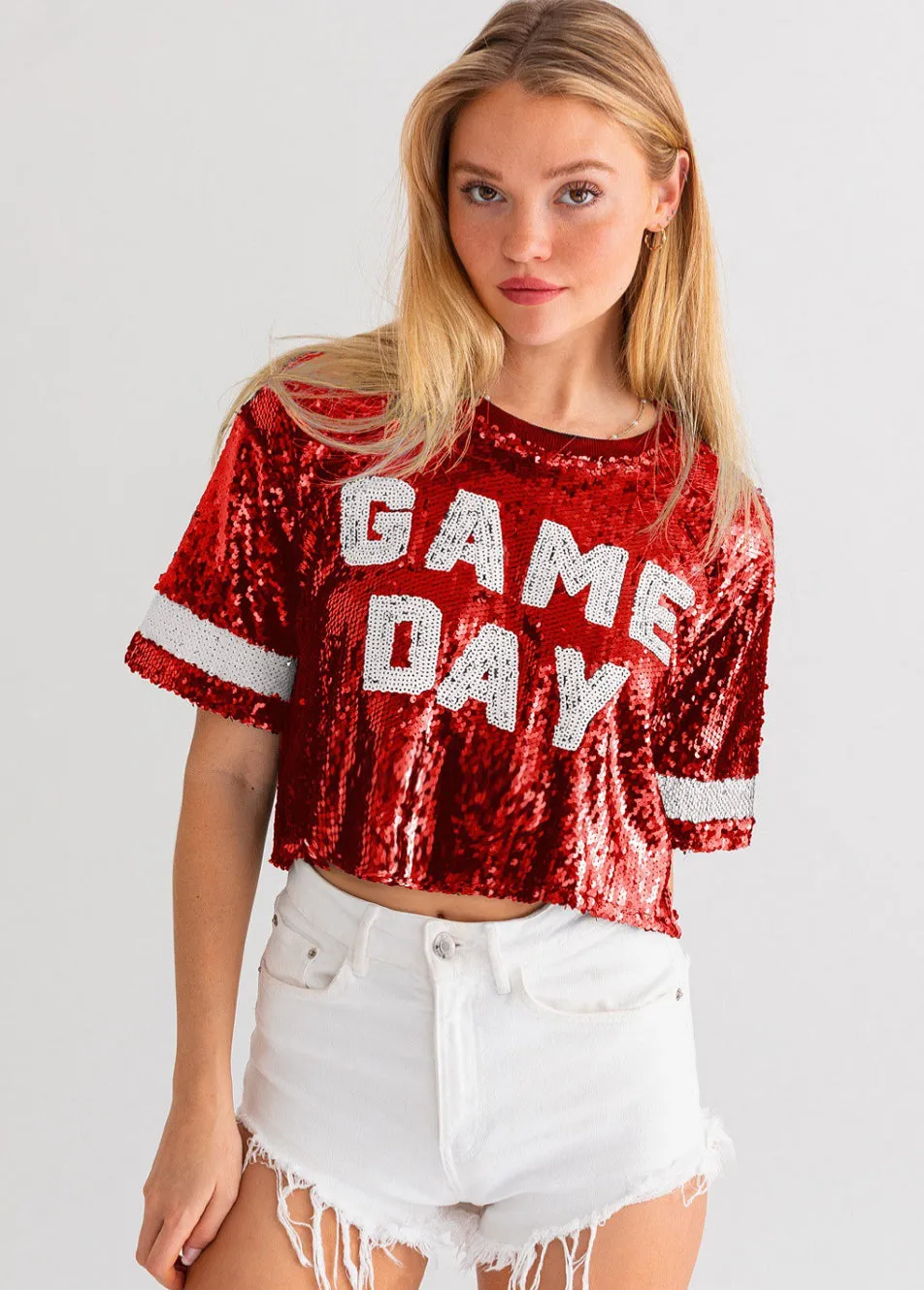 RESTOCKED! Sequin GAME DAY Top
