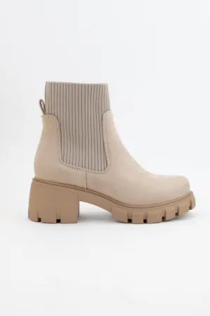 Ribbed Ankle Platform Bootie