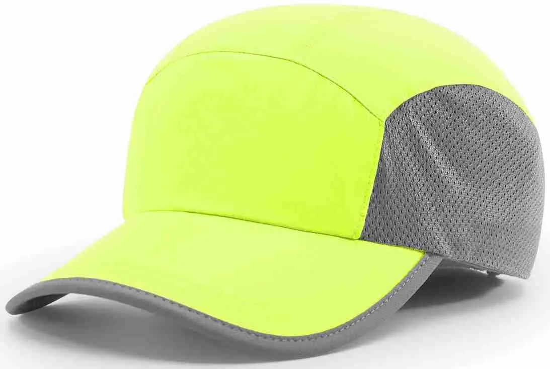 Richardson Mesh Panel Running Cap Neon Yellow Charcoal