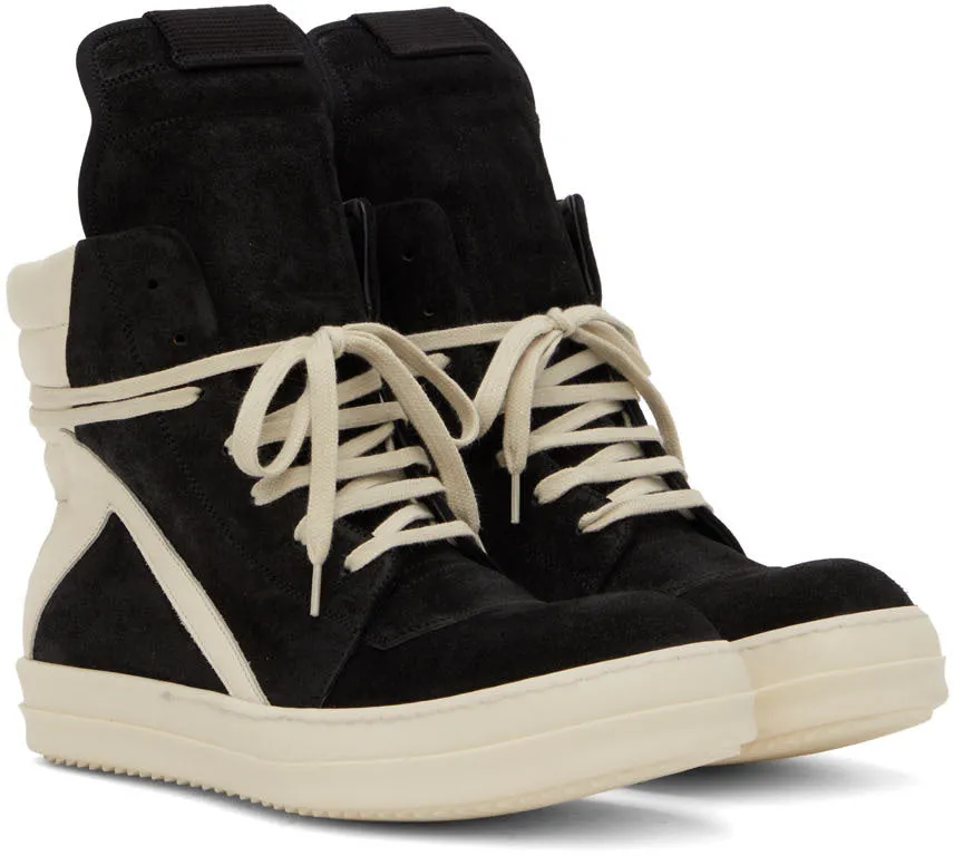 RICK OWENS Black Geobasket Sneakers