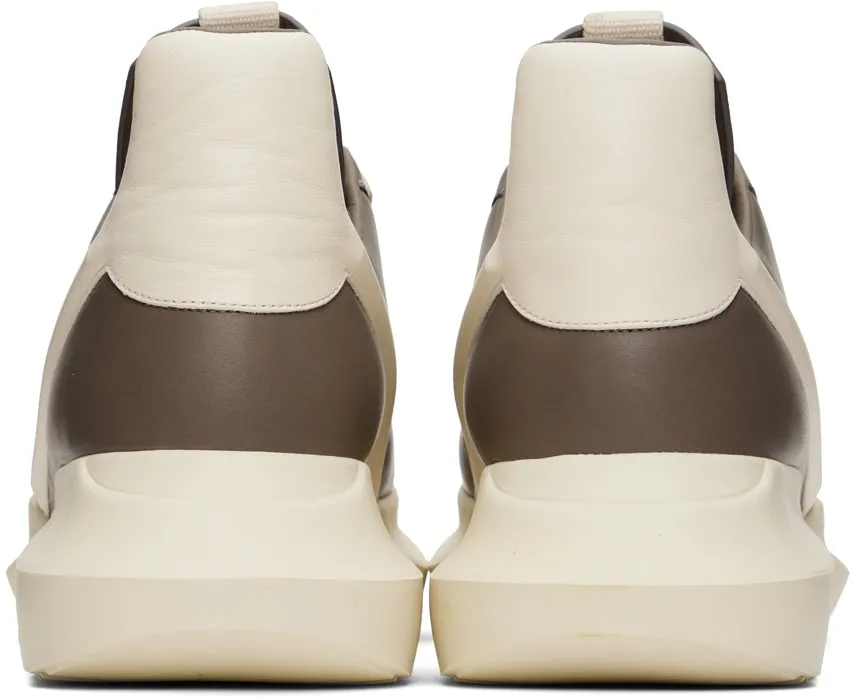RICK OWENS Gray & Off-White Geth Sneakers