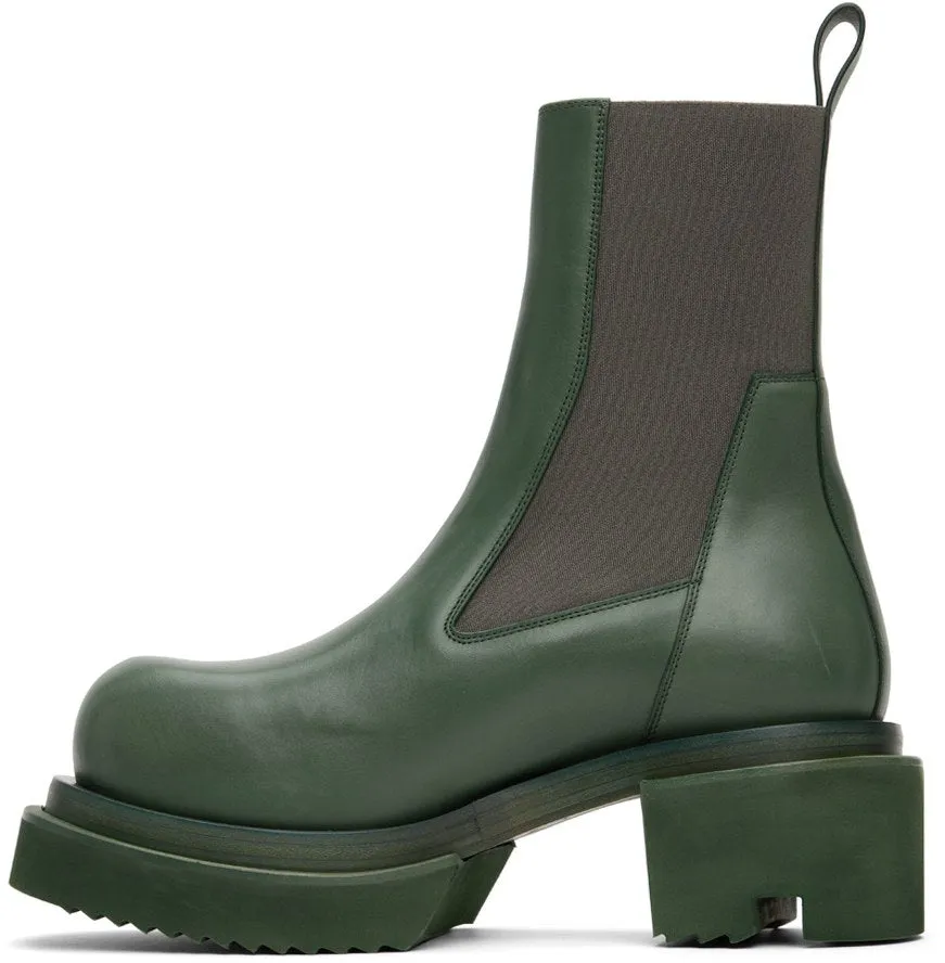 RICK OWENS Green Beatle Bogun Boots