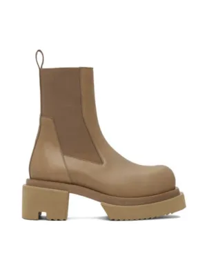 RICK OWENS Taupe Beatle Bogun Chelsea Boots