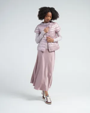 satin long skirt - lilac