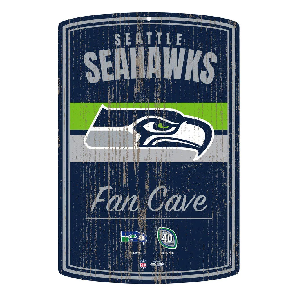 Seattle Seahawks 16x23 2 pack Established Faux Wood Wall Signs