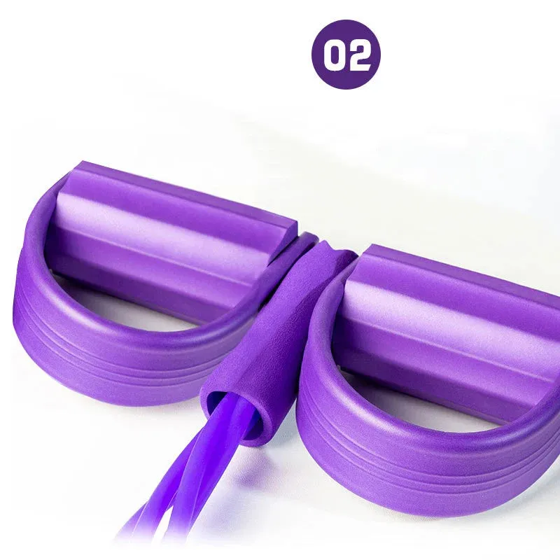 Set of 4 Heavy Duty Elastic Pull Ropes - Resistance Bands for Home Gym