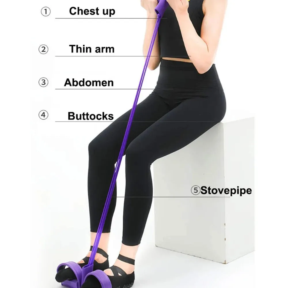 Set of 4 Resistance Elastic Pull Ropes - Home Gym Fitness Bands