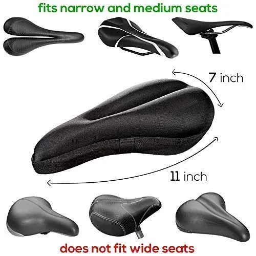 ShreNik Made in India Silicone Soft Cushion MTB Bikes Bicycle Cycle Saddle Seat Cover (Black Colour, 11 Inches, Free Size)