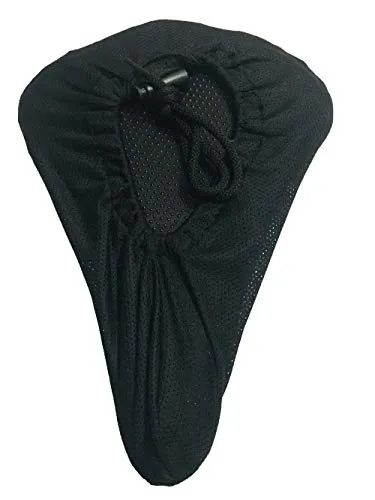 ShreNik Made in India Silicone Soft Cushion MTB Bikes Bicycle Cycle Saddle Seat Cover (Black Colour, 11 Inches, Free Size)