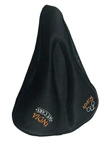 ShreNik Made in India Silicone Soft Cushion MTB Bikes Bicycle Cycle Saddle Seat Cover (Black Colour, 11 Inches, Free Size)