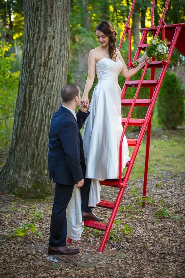 Simple Satin Bride Wedding Dresses Open Back vestido de boda