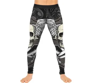 Skull Wing Men's Compression Sports Tights Pants Baselayer Running Leggings BJJ Spats