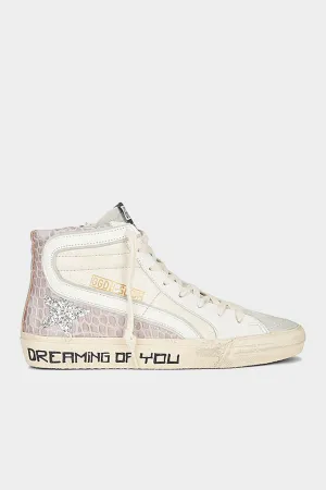 Slide Cocco Print Glitter Star Leather Sneaker