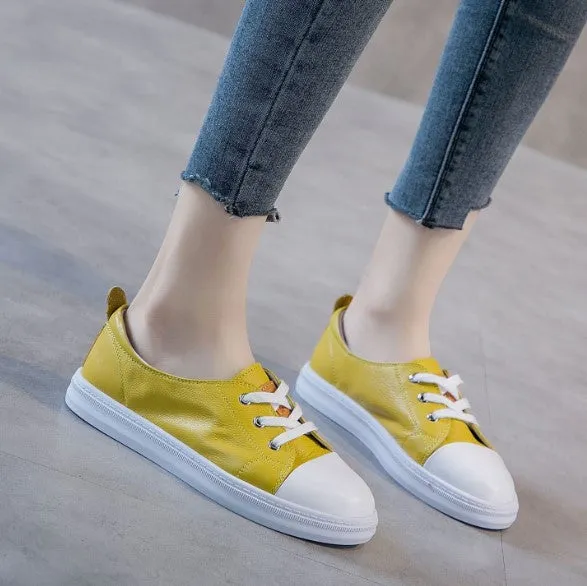 Small Size Lace Up Leather Sneakers AP181