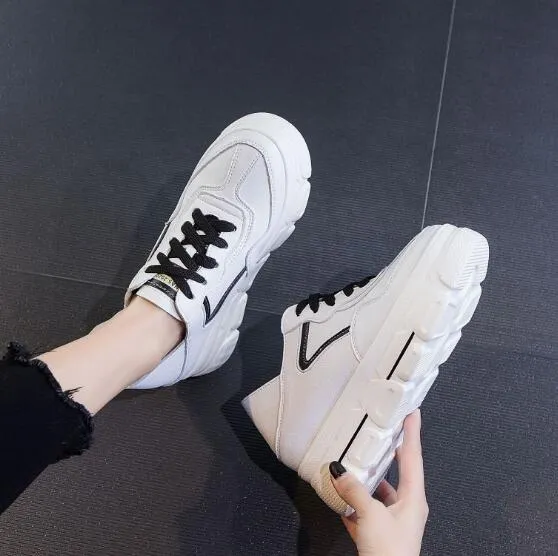 Small Size Thicksole Leather Trainers BS127