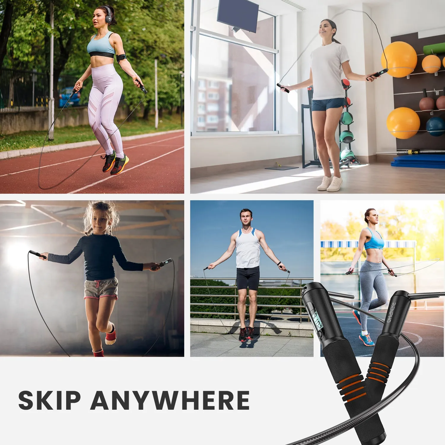 Smart Fitness Skipping Rope w/ APP Data Analysis & HD LCD Display