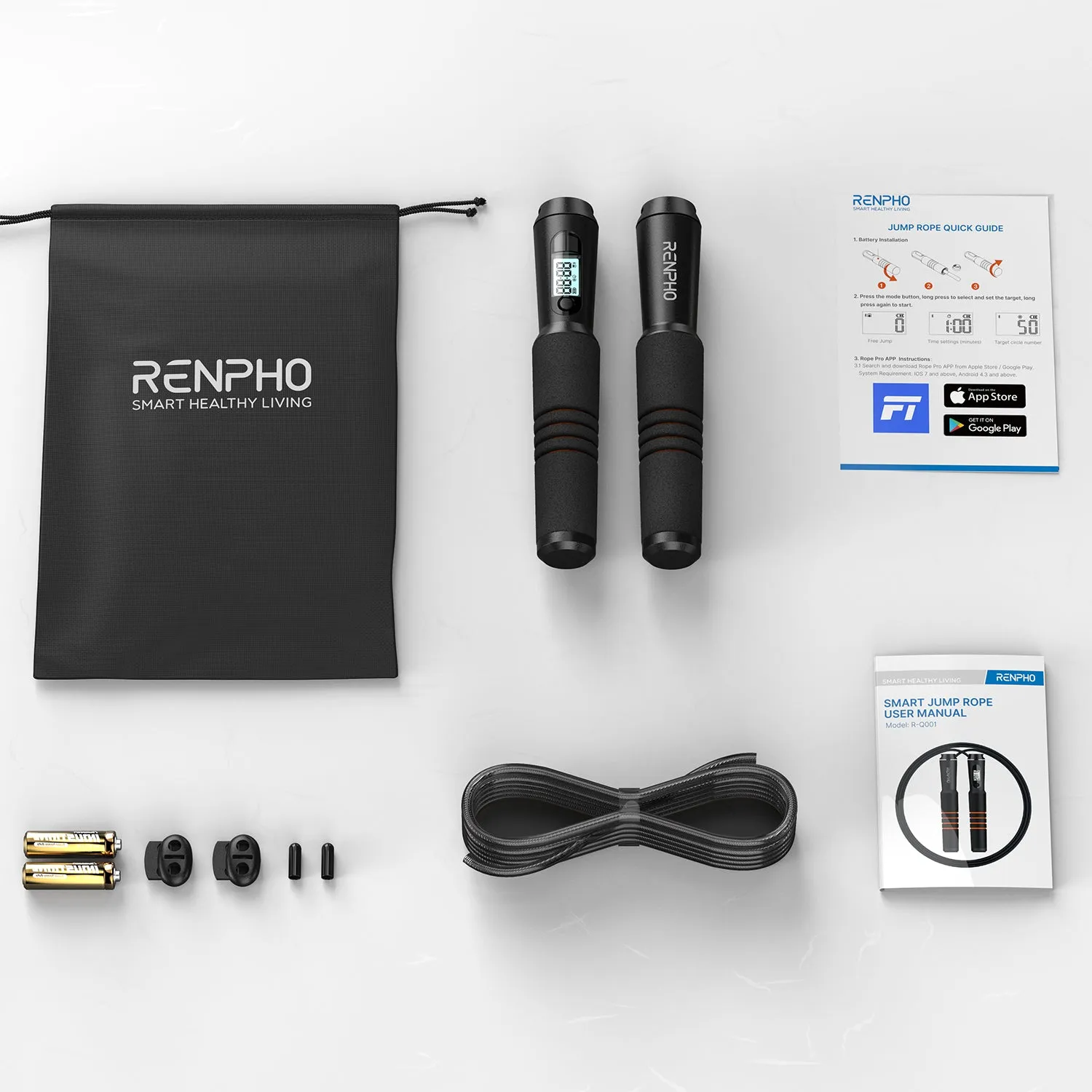 Smart Fitness Skipping Rope w/ APP Data Analysis & HD LCD Display