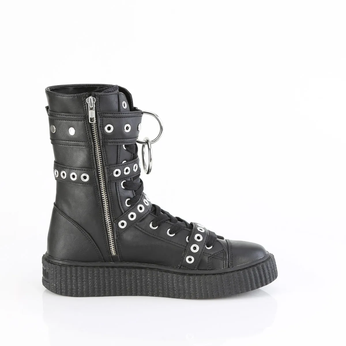 SNEEKER-320  Black Vegan Leather