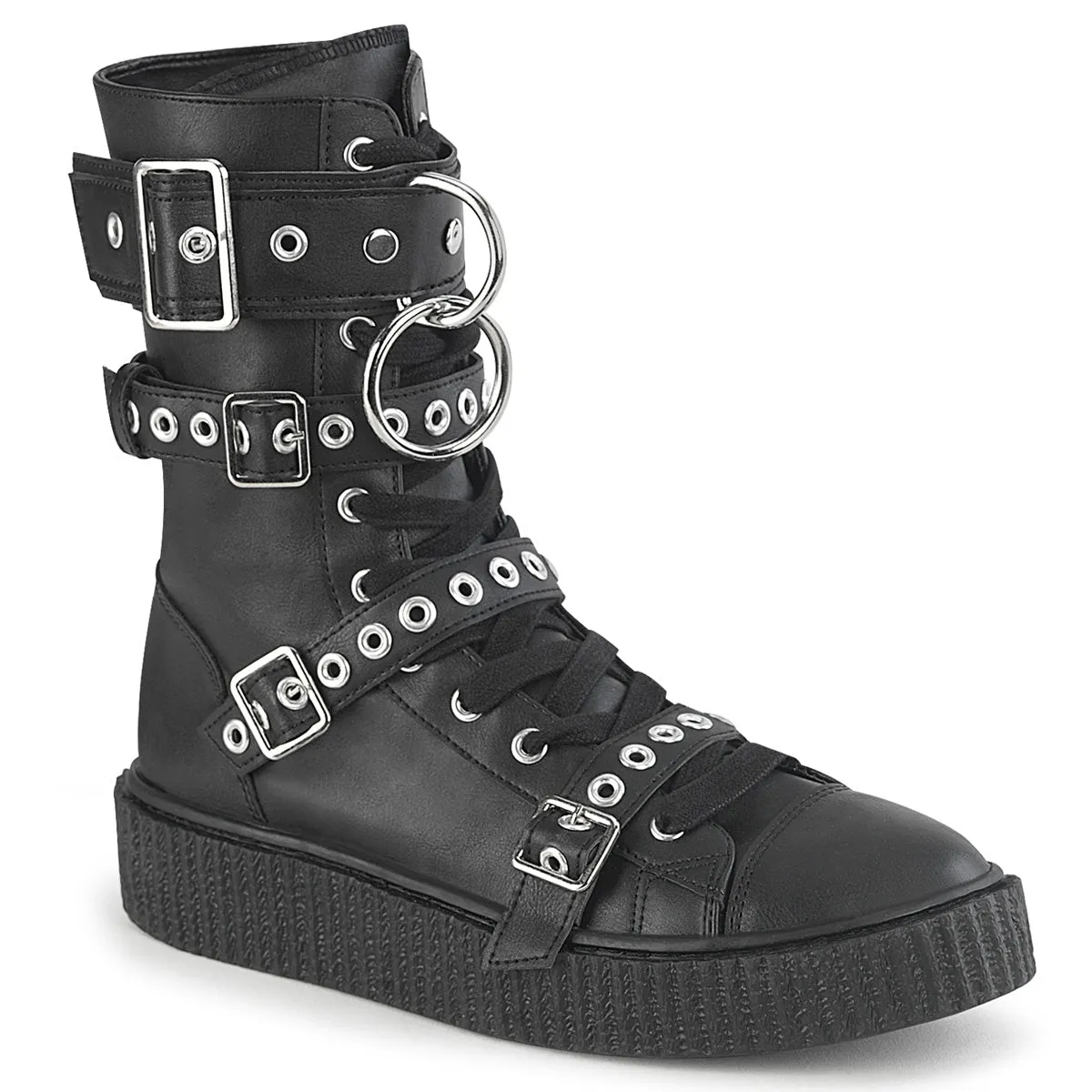 SNEEKER-320  Black Vegan Leather