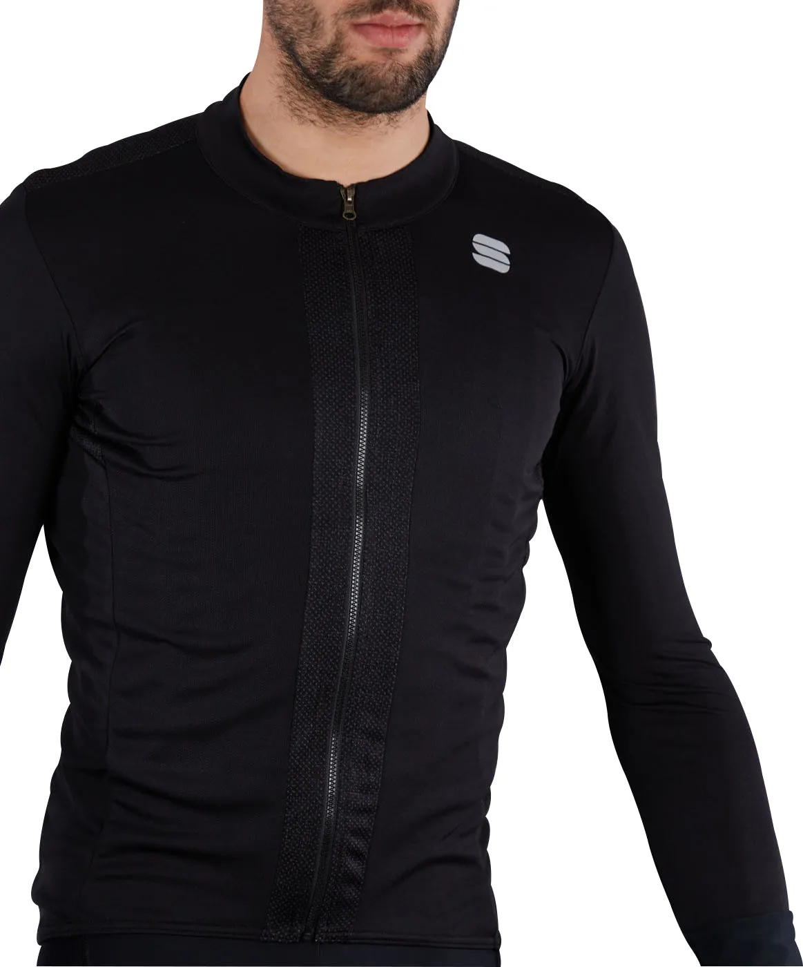 Sportful Strike Long Sleeve Mens Cycling Jersey - Black