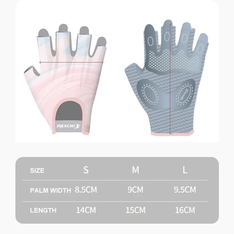Sports Gloves Yoga Fitness Exercise Anti-Slip Shock Absorption Half Finger Gloves Wear Breathable Anti-Cocoon