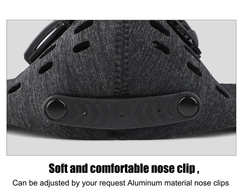 Sports/Cycling Face Mask with Activated Carbon Filter and Exhalation Valves