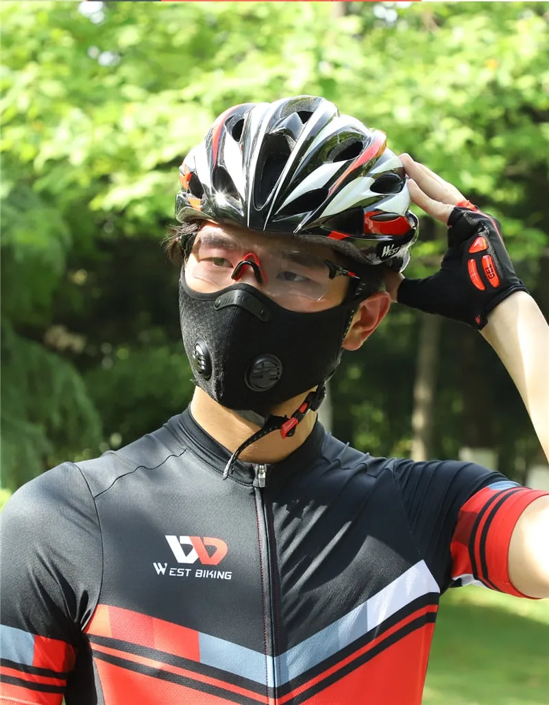 Sports/Cycling Face Mask with Activated Carbon Filter and Exhalation Valves