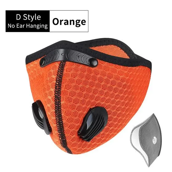 Sports/Cycling Face Mask with Activated Carbon Filter and Exhalation Valves