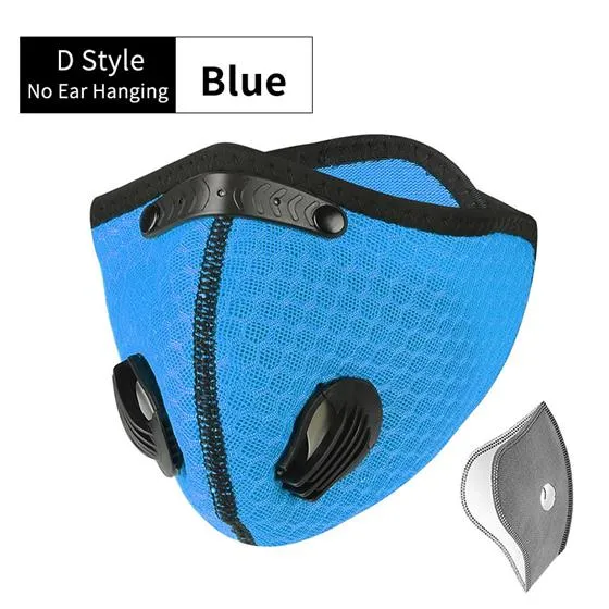 Sports/Cycling Face Mask with Activated Carbon Filter and Exhalation Valves