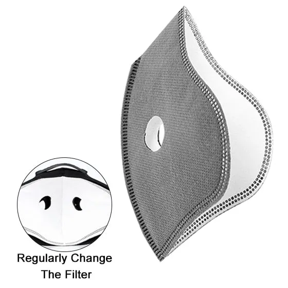 Sports/Cycling Face Mask with Activated Carbon Filter and Exhalation Valves