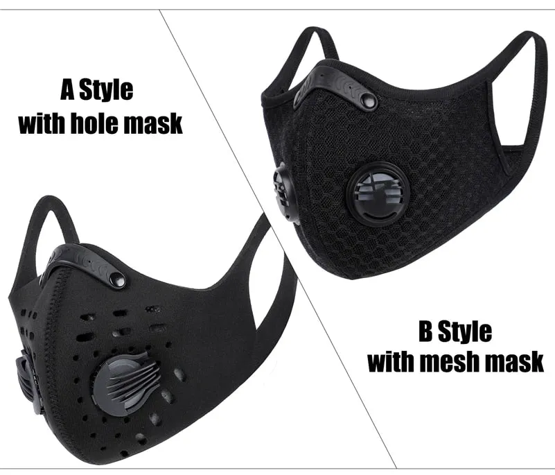 Sports/Cycling Face Mask with Activated Carbon Filter and Exhalation Valves