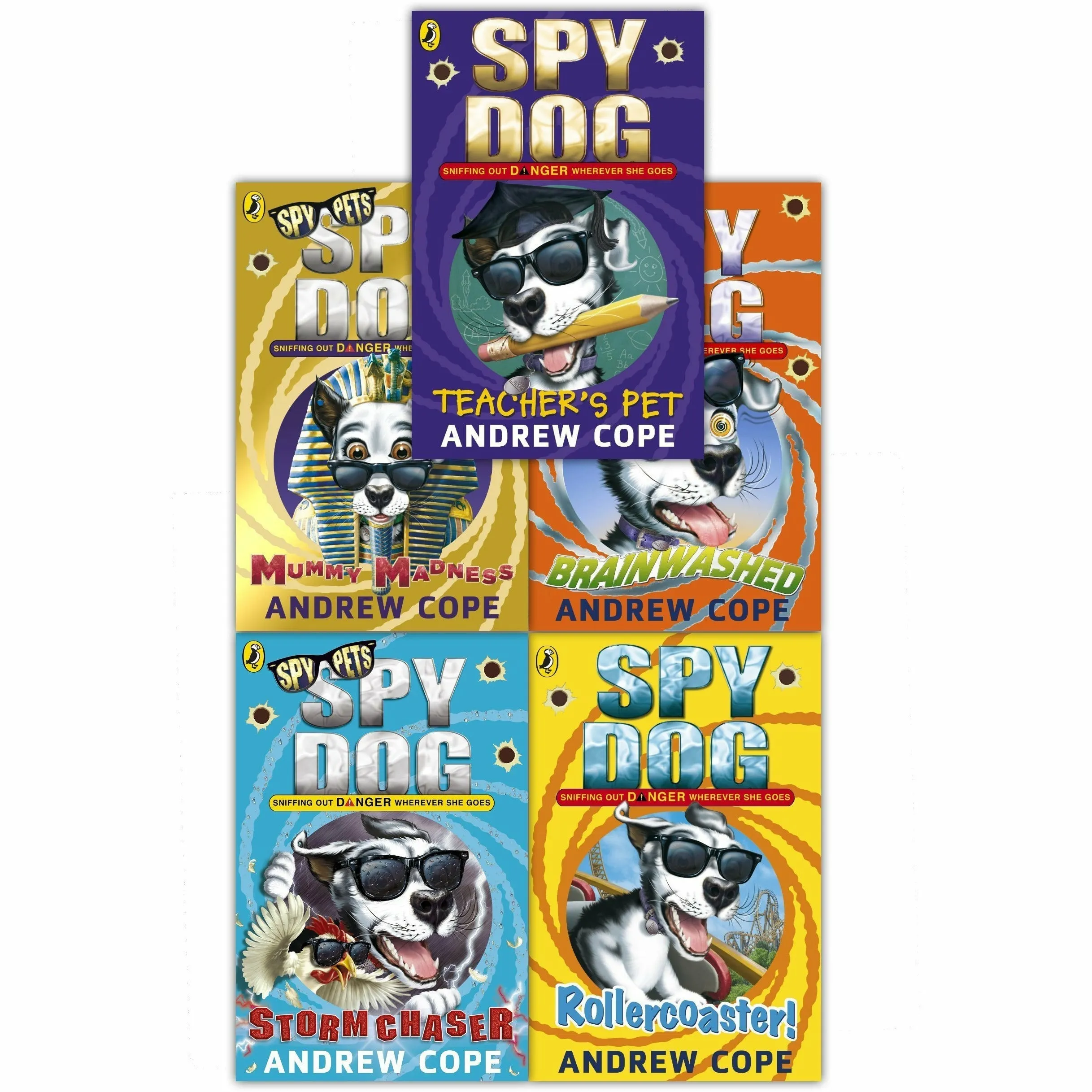 Spy Dog Series 2 Andrew Cope Collection 5 Books Set (Teachers Pet, Rollercoaster, Brainwashed, Storm Chaser, Mummy Madness)