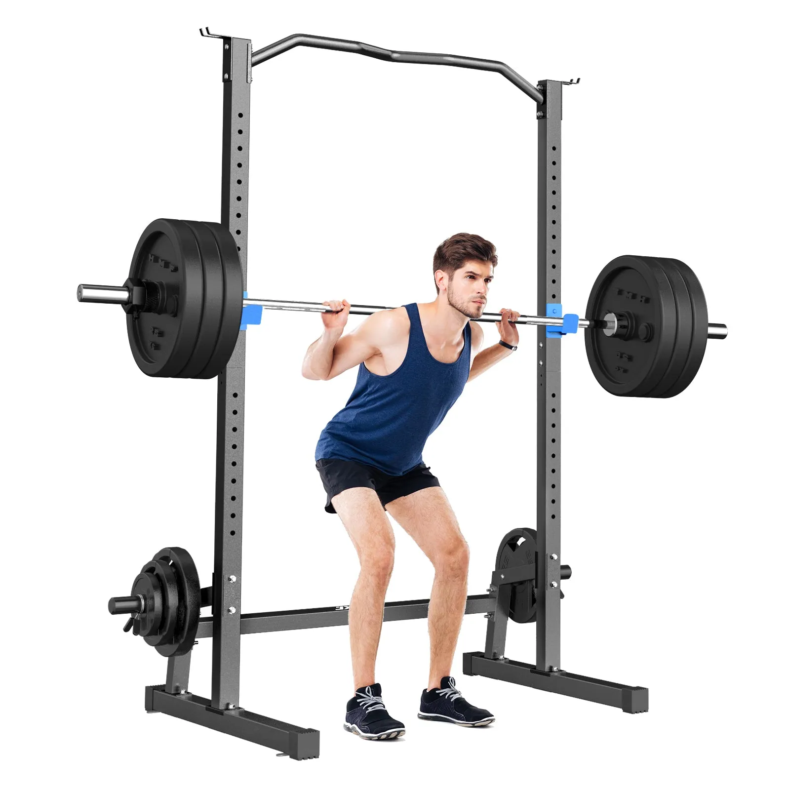 Squat Rack Machine Barbel Folding Weight & Bench Press Rack Stand