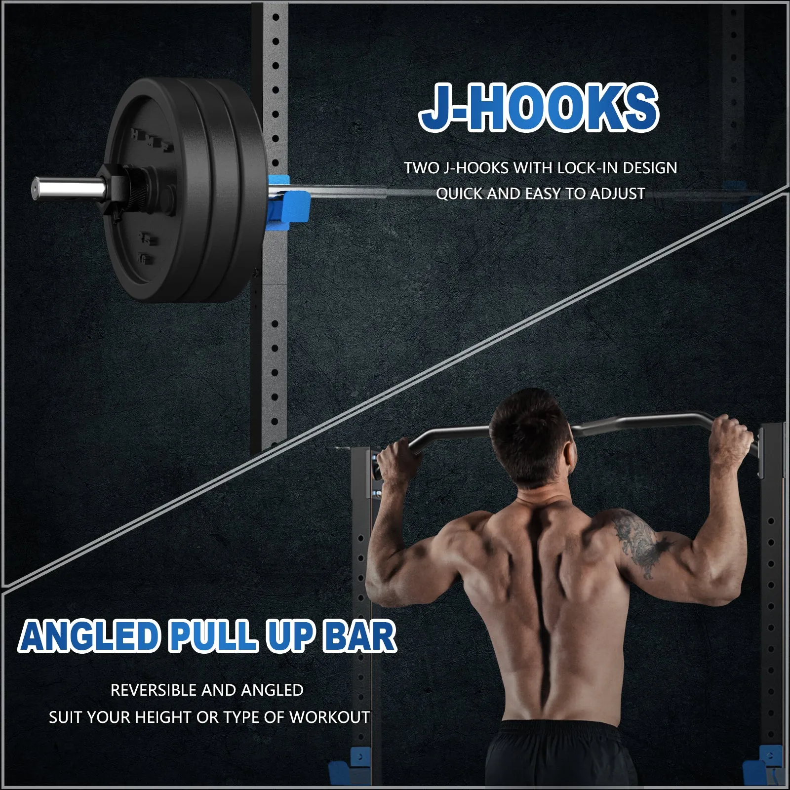 Squat Rack Machine Barbel Folding Weight & Bench Press Rack Stand