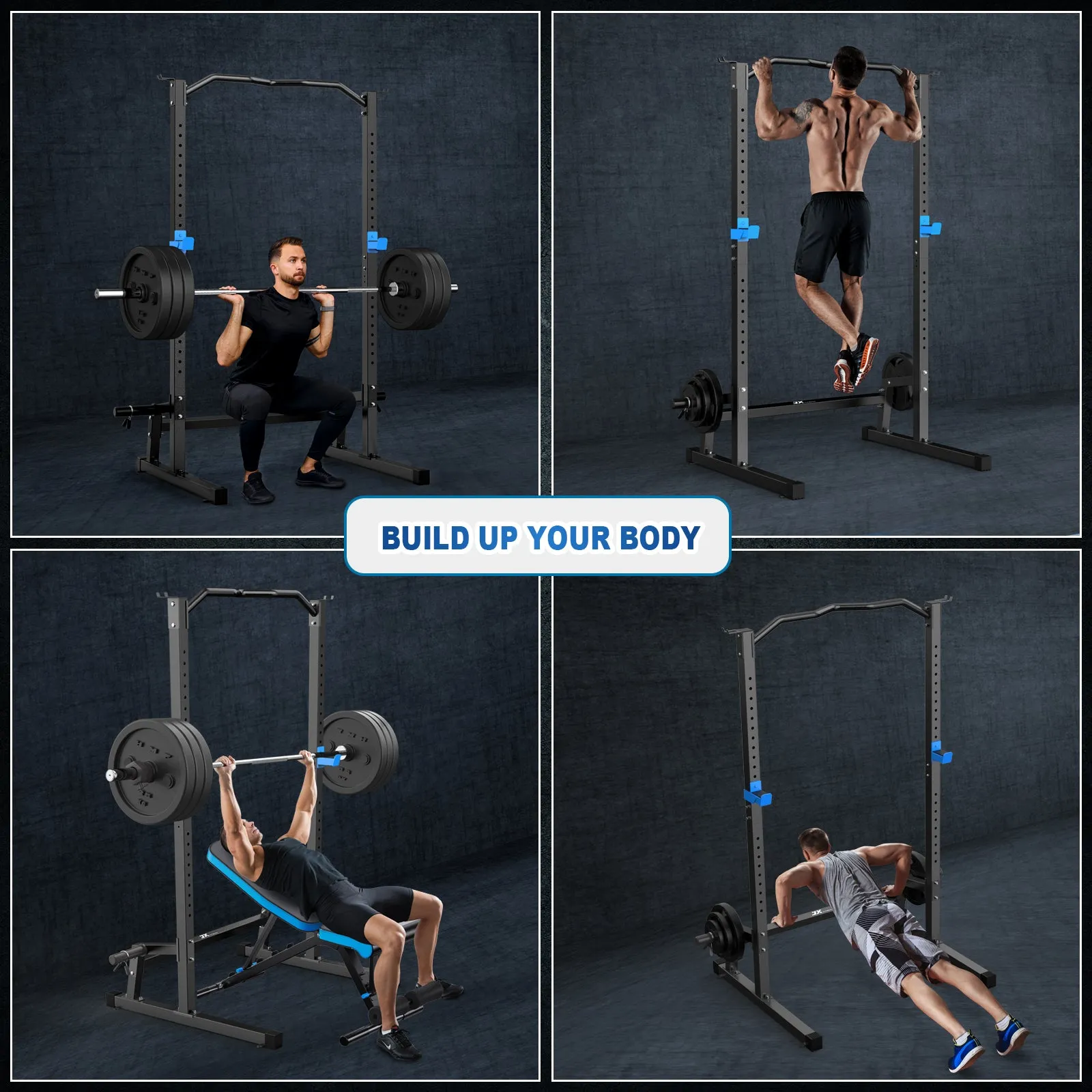 Squat Rack Machine Barbel Folding Weight & Bench Press Rack Stand