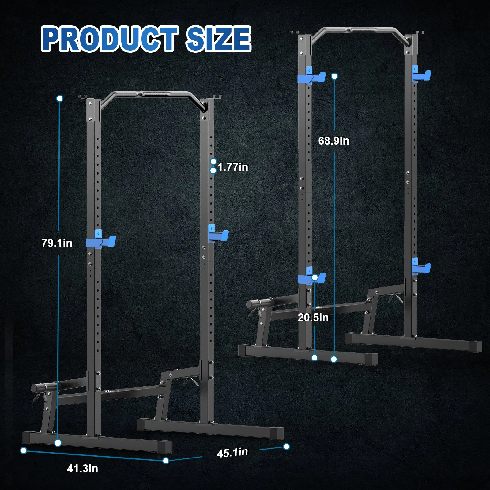 Squat Rack Machine Barbel Folding Weight & Bench Press Rack Stand