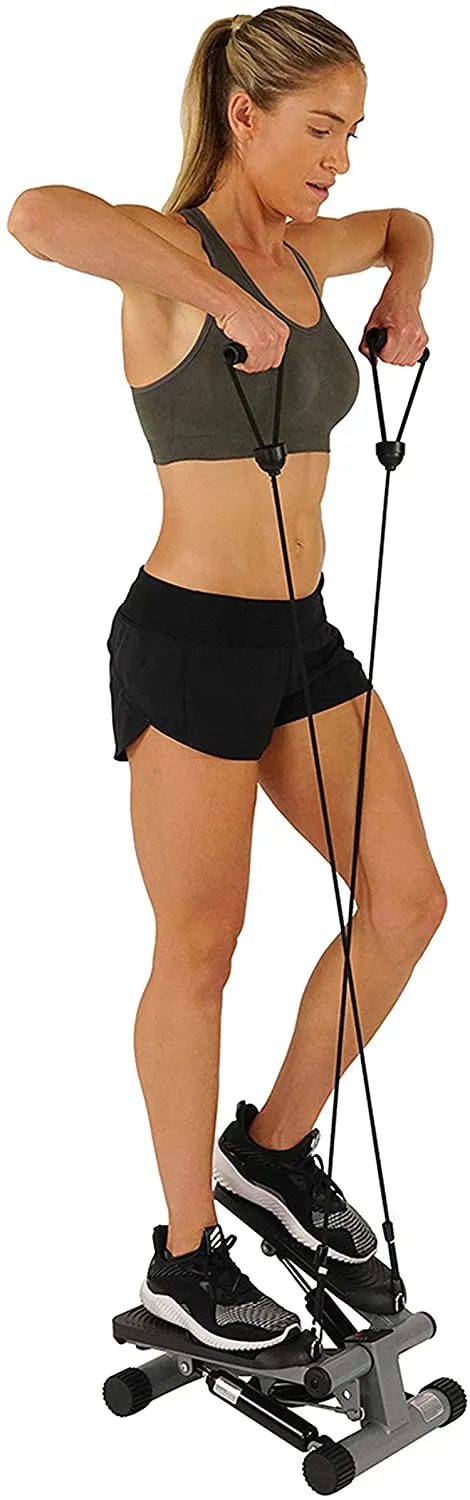 Sunny Health & Fitness Mini Stepper Stair Stepper Exercise Equipment with Resistance Bands