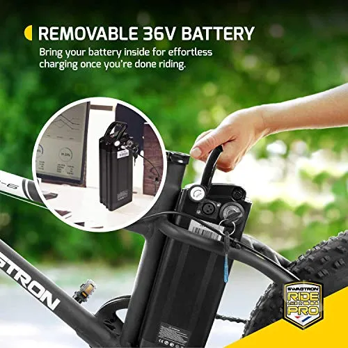 SWAGTRON Unisex EB-6 T Bandit Electric Bike 7-Speed Shimano SIS Shifting Built for Trail Riding 16" Frame