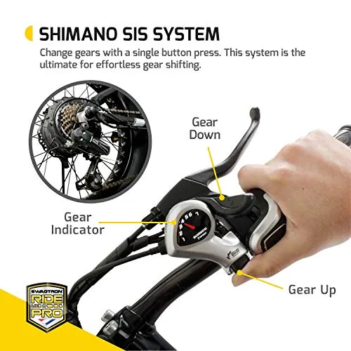 SWAGTRON Unisex EB-6 T Bandit Electric Bike 7-Speed Shimano SIS Shifting Built for Trail Riding 16" Frame