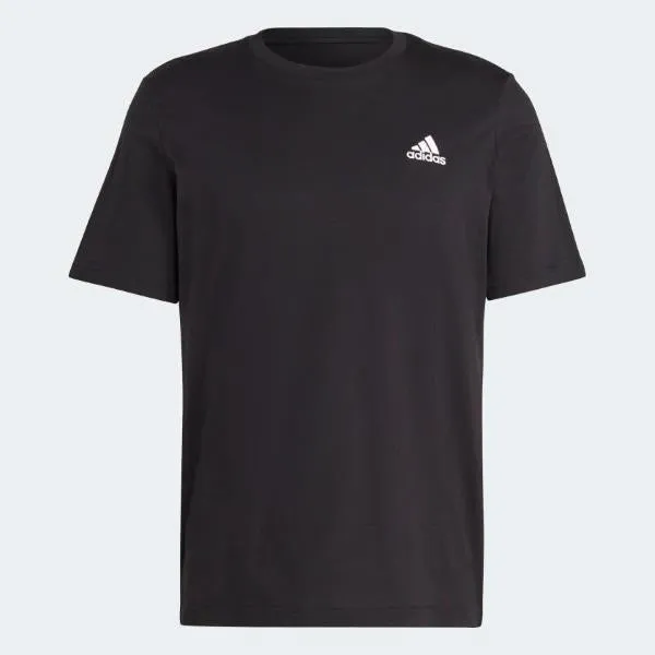 T-SHIRT ADIDAS UOMO MAGLIA TRAINING FITNESS SPORT COTONE NERA
