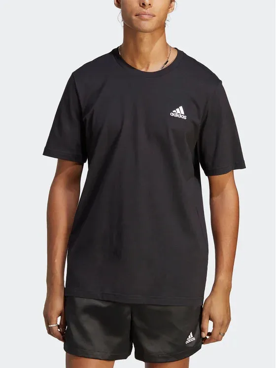 T-SHIRT ADIDAS UOMO MAGLIA TRAINING FITNESS SPORT COTONE NERA