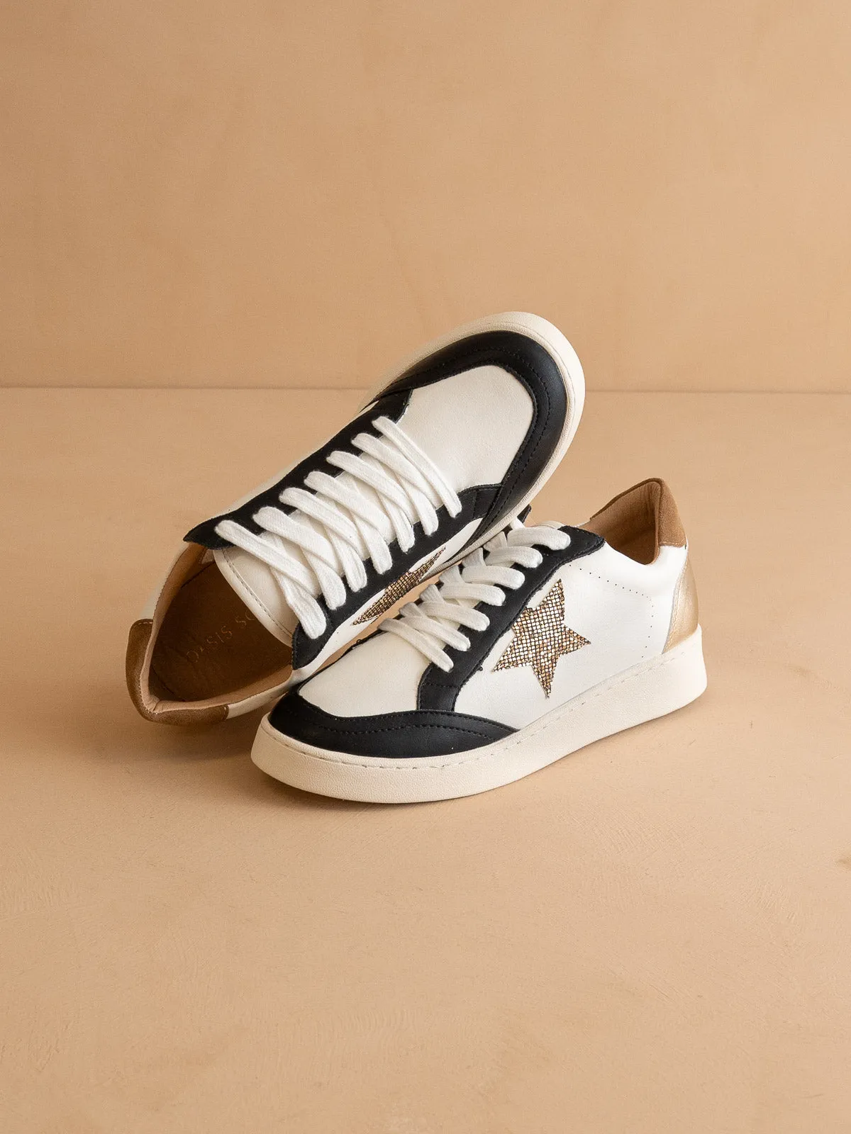 The Eliana | Black Vintage Star Sneakers
